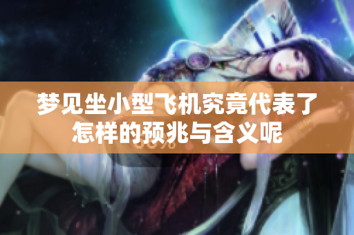 梦见坐小型飞机究竟代表了怎样的预兆与含义呢