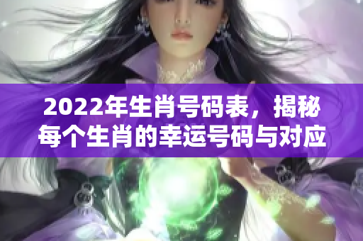 2022年生肖号码表，揭秘每个生肖的幸运号码与对应生肖特征