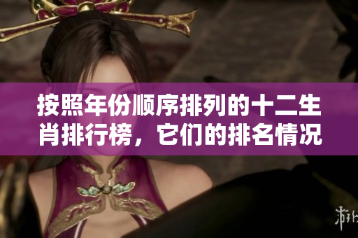 按照年份顺序排列的十二生肖排行榜，它们的排名情况将为你详细介绍