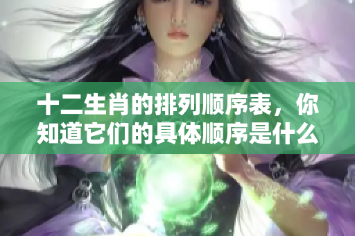 十二生肖的排列顺序表，你知道它们的具体顺序是什么吗