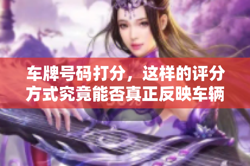 车牌号码打分，这样的评分方式究竟能否真正反映车辆的价值呢