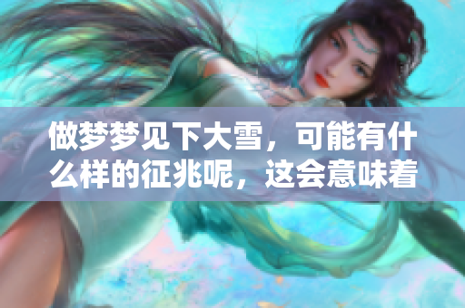 做梦梦见下大雪，可能有什么样的征兆呢，这会意味着什么呢